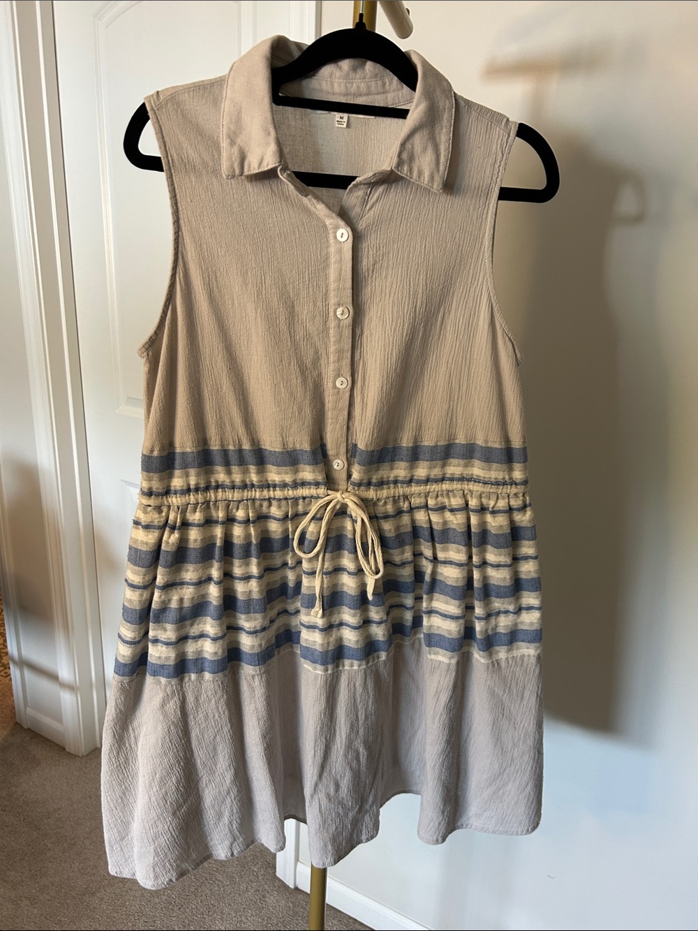 Symphony Tan/Blue sleeveless dress